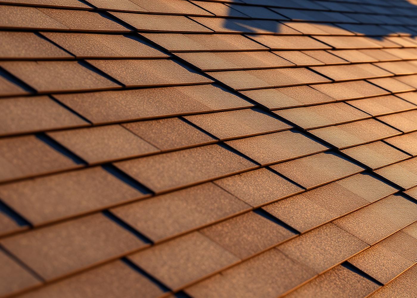 Premium architectural shingles up close